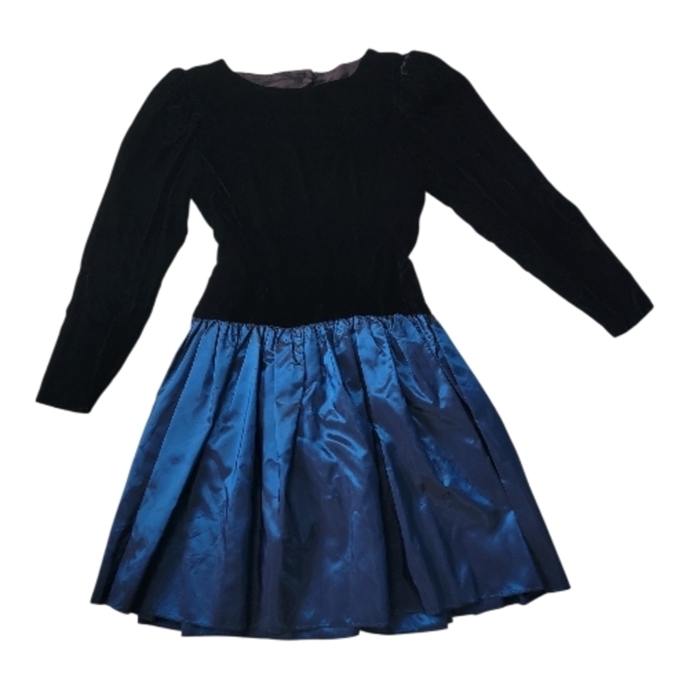 Vintage 80's Velvet Open Back Prom Dress